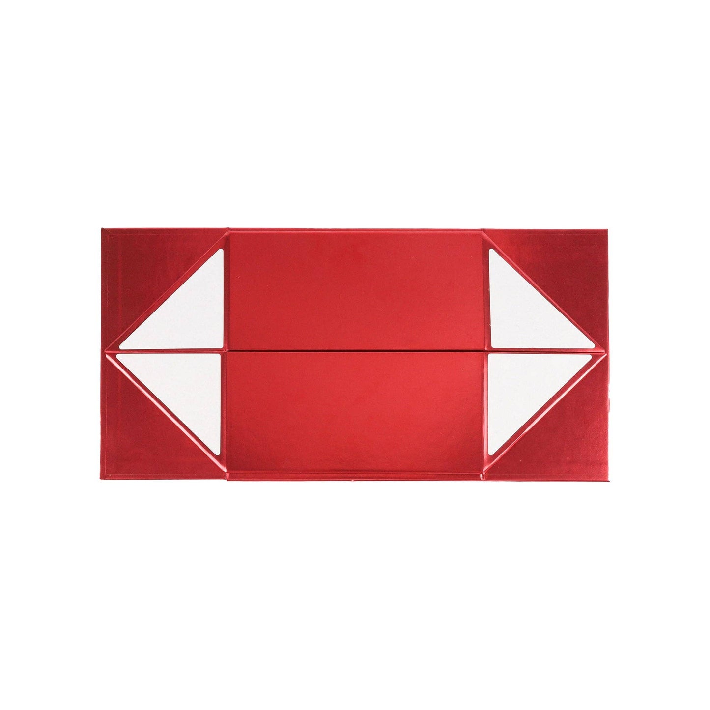 Empty Gift Basket - Red Gift Box w/ Magnetic Square Flap Lid - 8 in. x 8 in. x 4 in.