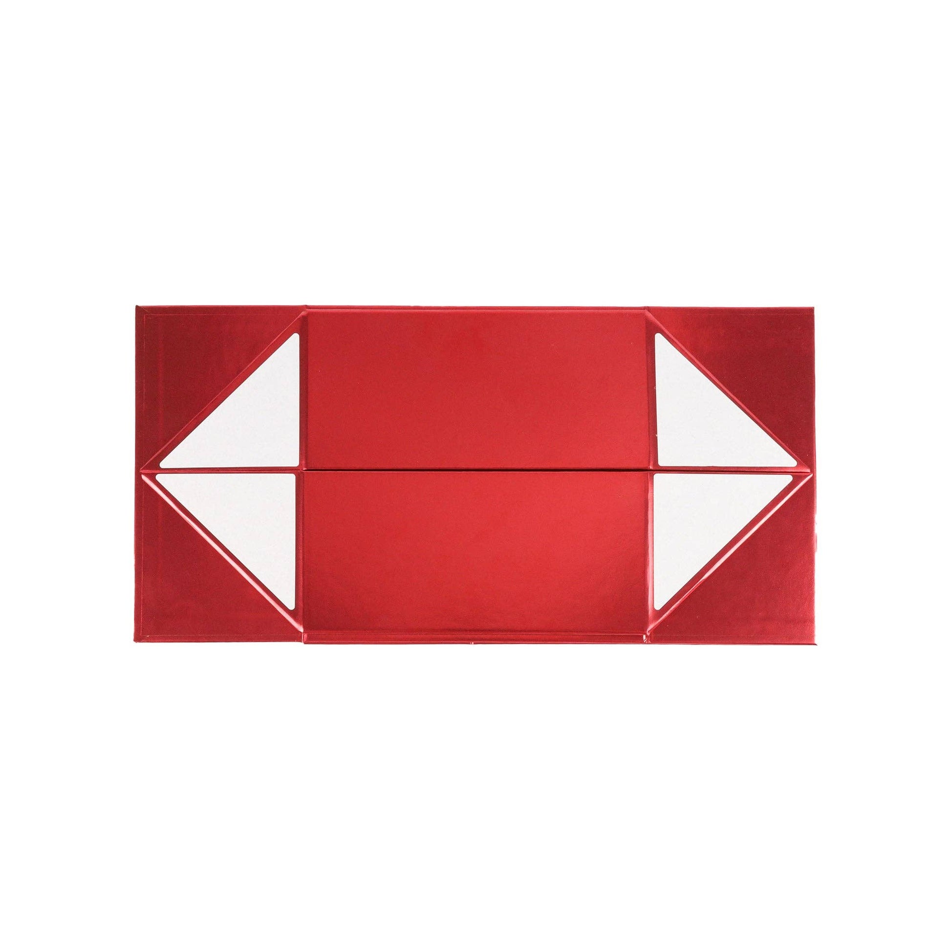 Empty Gift Basket - Red Gift Box w/ Magnetic Square Flap Lid - 8 in. x 8 in. x 4 in.