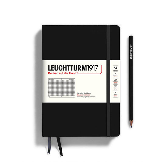 LEUCHTTURM1917 - Notebooks - Medium (A5) - Squared, Hardcover, Black