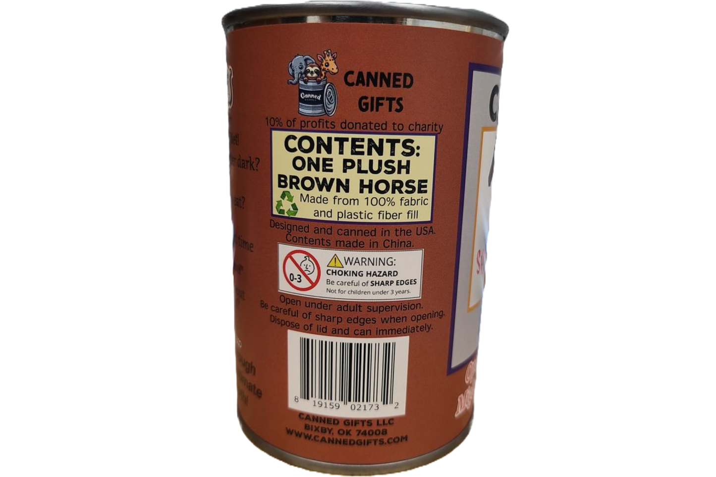 Canned Gifts - Spirit The Canned Horse - Stuffed Animal