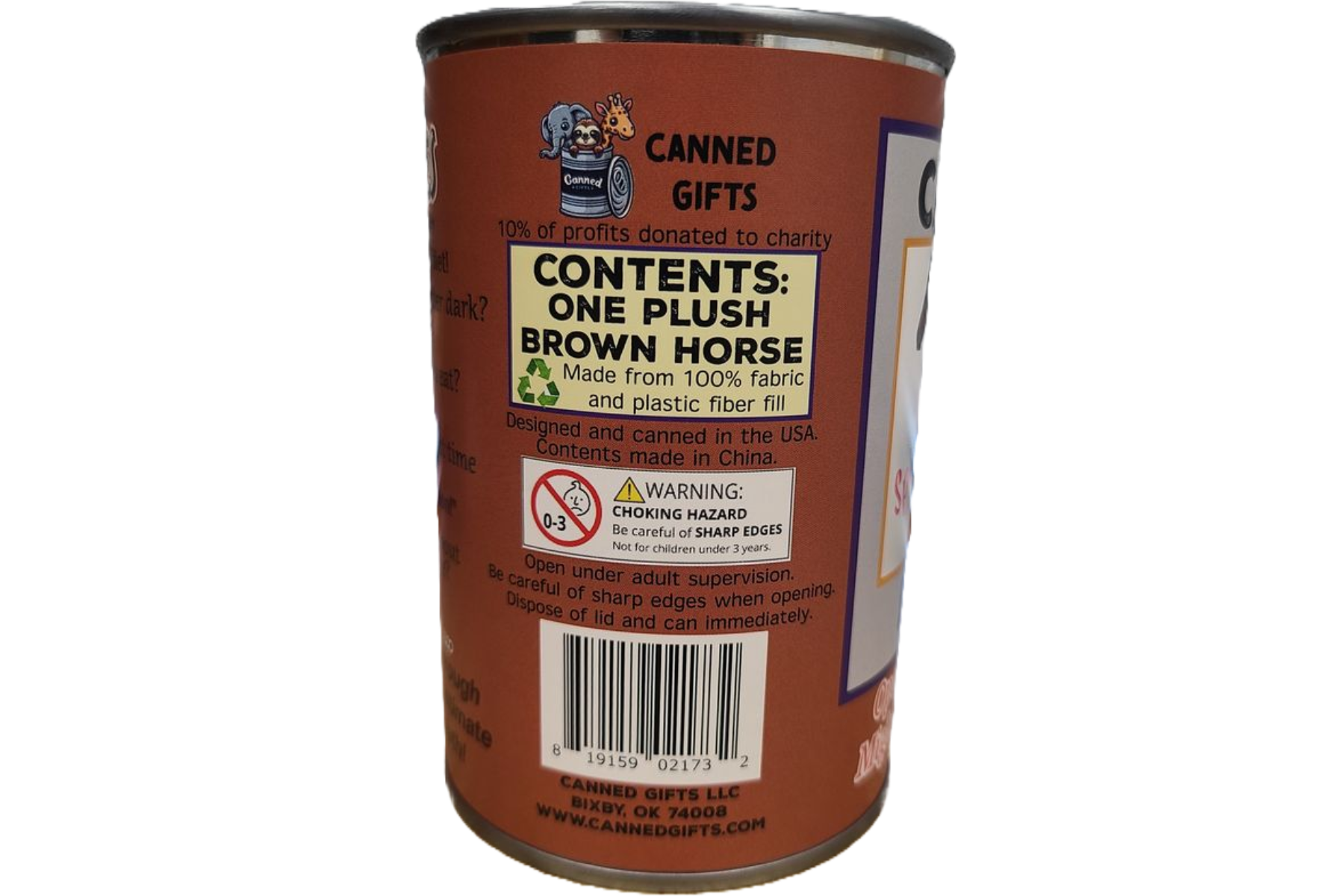Canned Gifts - Spirit The Canned Horse - Stuffed Animal