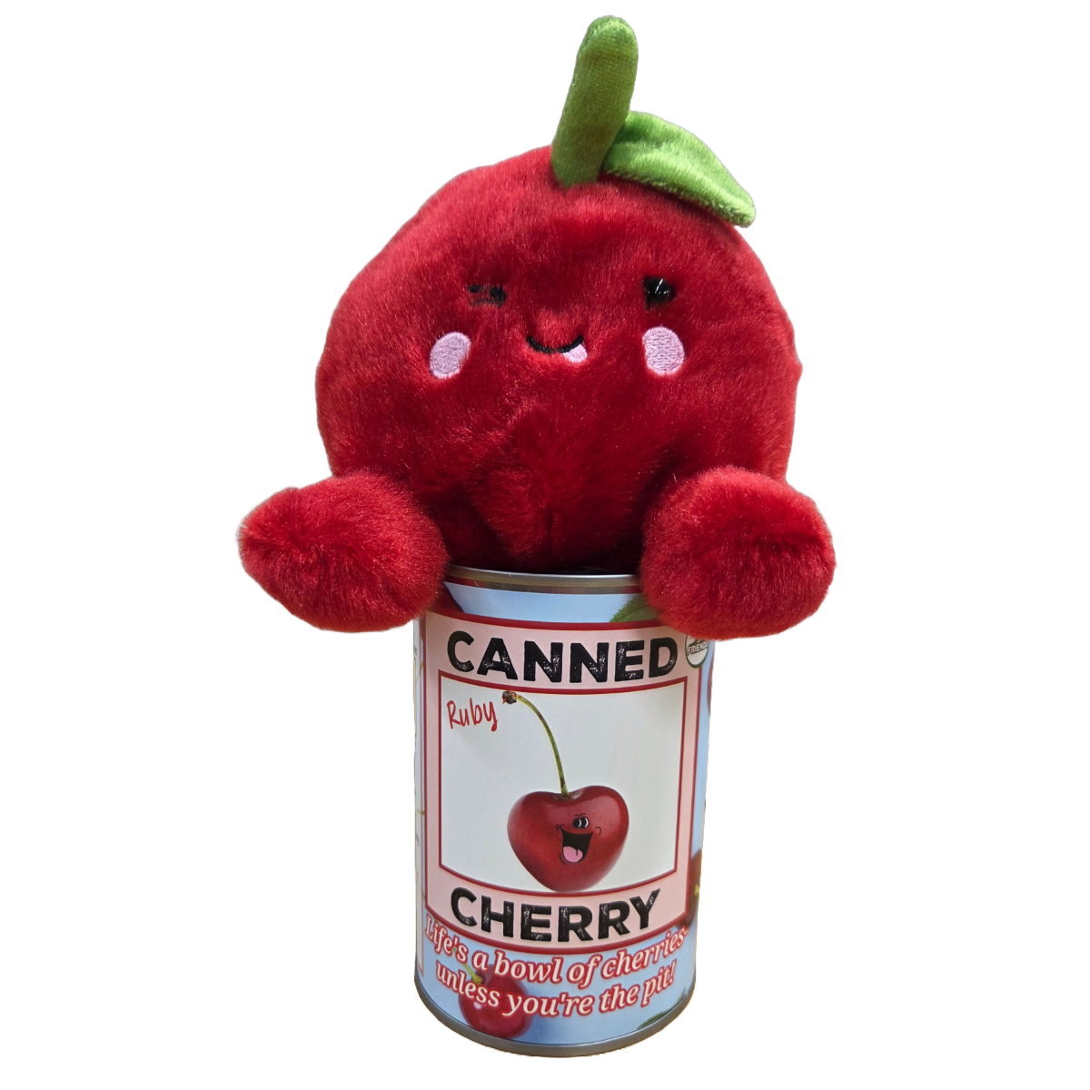 Canned Gifts - Ruby The Canned Cherry - Stuffed Animal