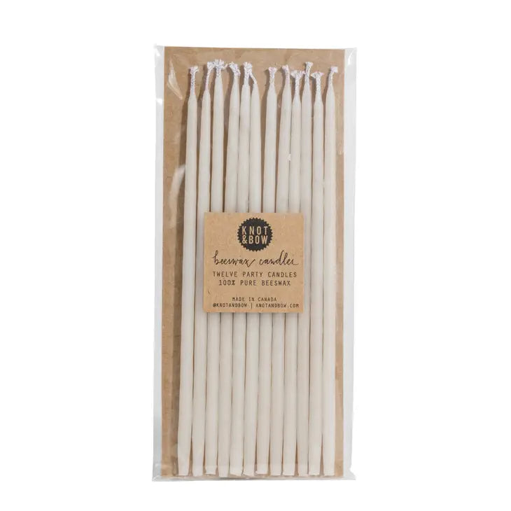 Knot & Bow - Ivory Tall Beeswax Birthday Candles