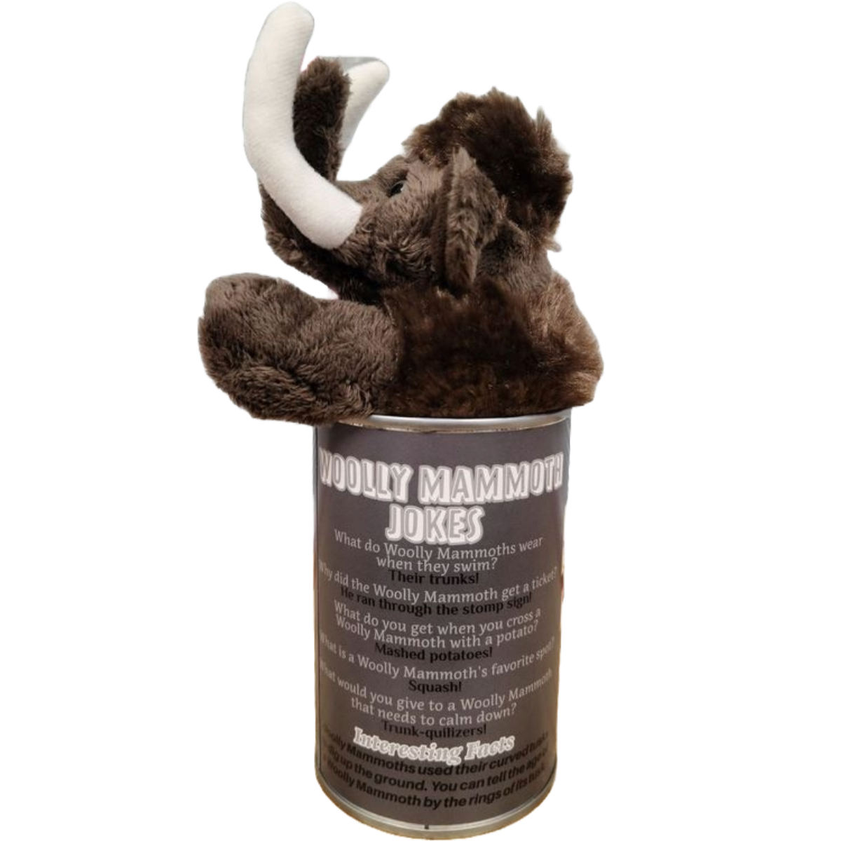Canned Gifts - Hank The Canned Woolly Mammoth - Stuffed Animal