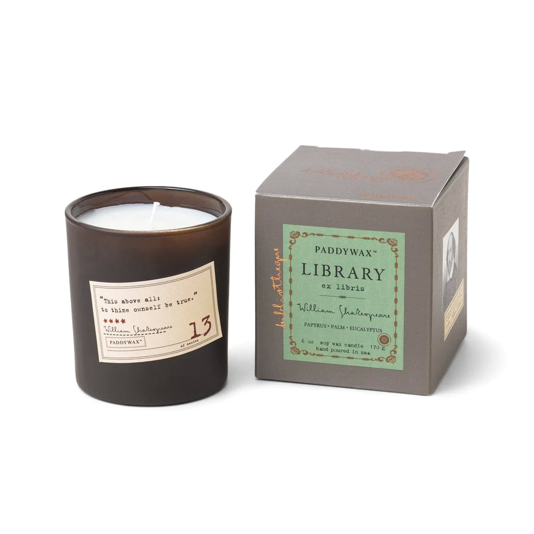 Paddywax - Library 6 oz. Candle - William Shakespeare