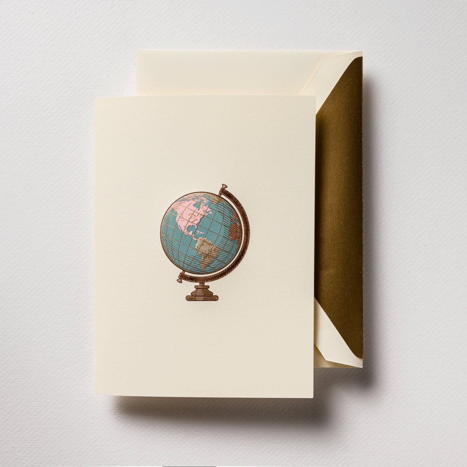 Crane - Vintage Globe Notes - 10 Notes / 10 Lined Envelopes