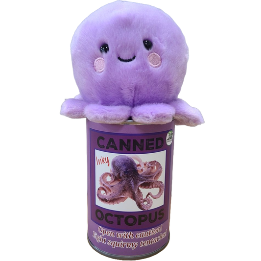 Canned Gifts - Inky The Canned Octopus - Stuffed Animal