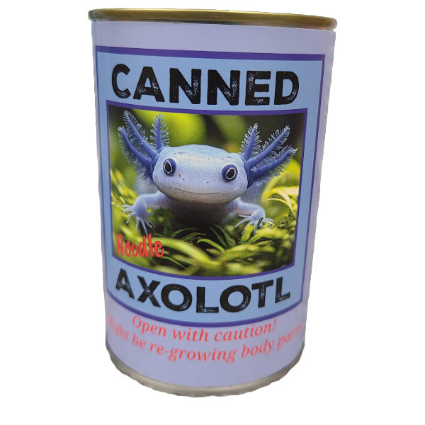 Canned Gifts - Noodle The Canned Blue Axolotl - Stuffed Animal