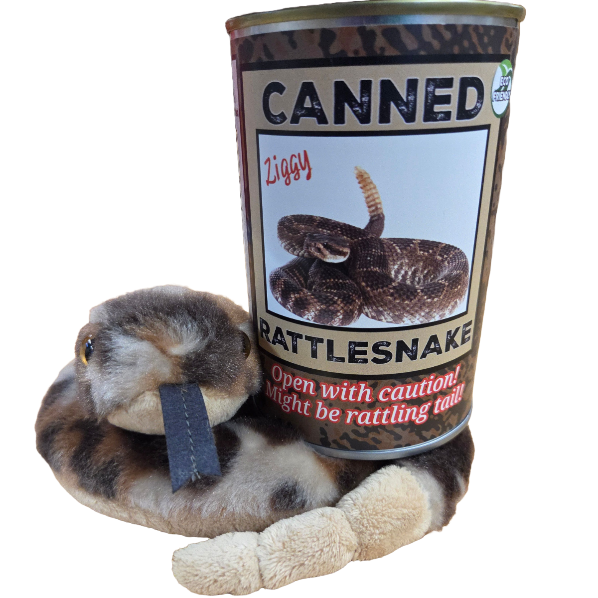 Canned Gifts - Ziggy The Canned Rattlesnake - Stuffed Animal