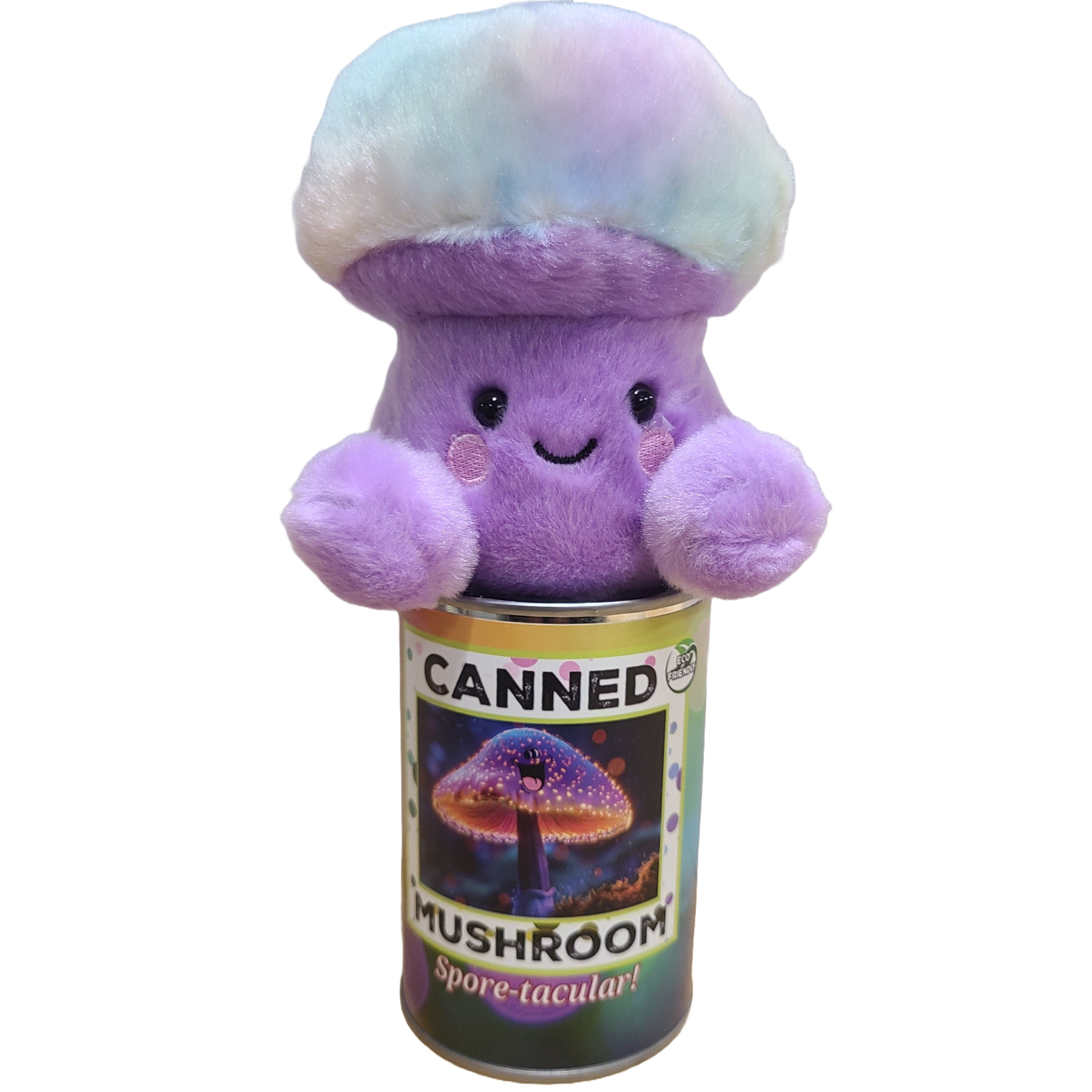 Canned Gifts - Ombre The Canned Rainbow Mushroom - Stuffed Animal