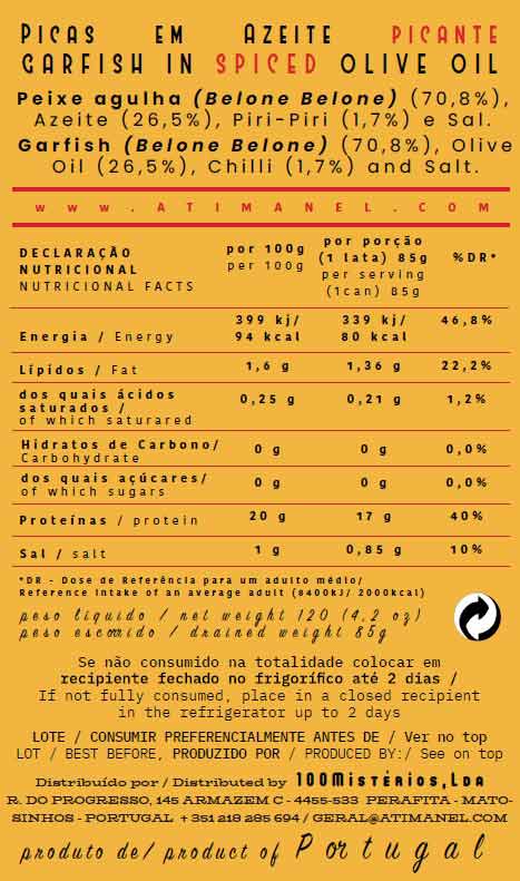 Ati Manel - Garfish In Spiced Olive Oil - 120 g