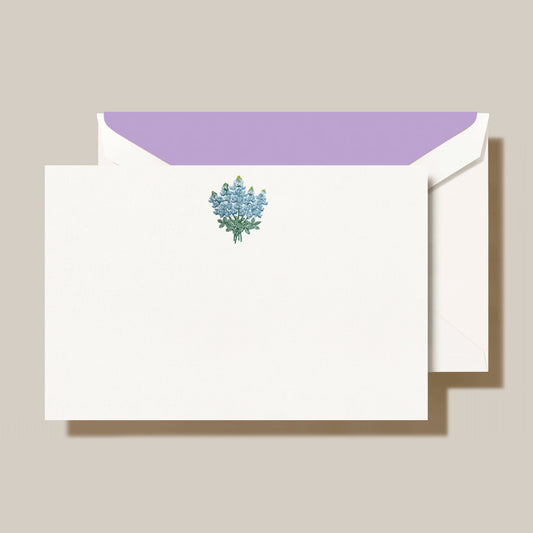 Crane - Bluebonnets Card - 10 Cards / 10 Lilac Lined Envelopes