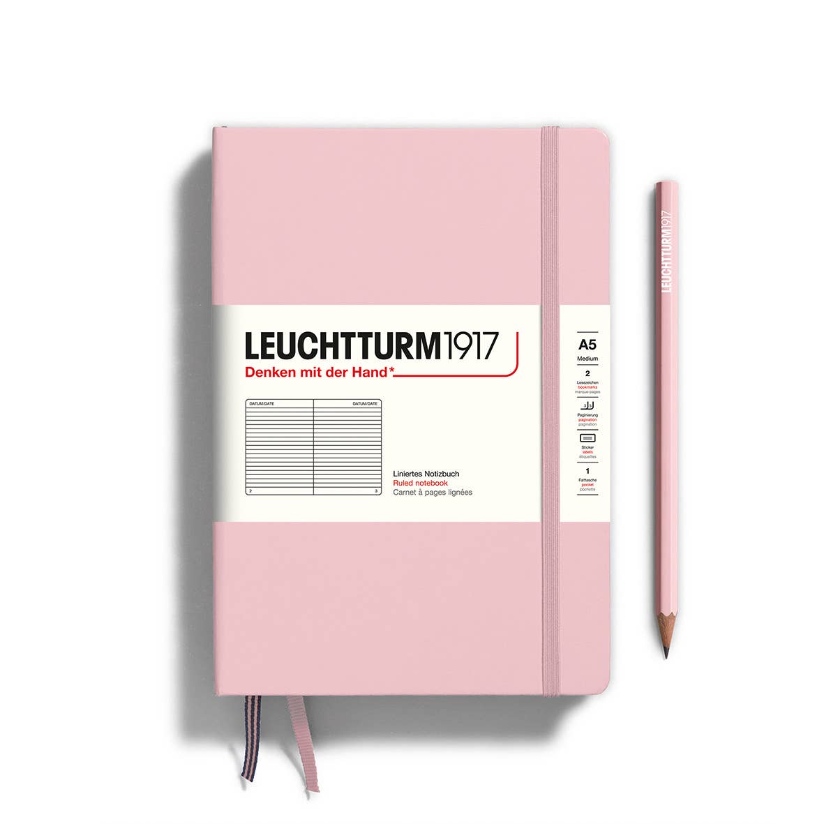 LEUCHTTURM1917 - Notebooks - Medium (A5) - Ruled, Hardcover, Powder