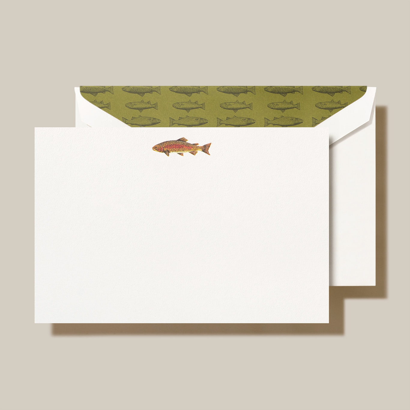 Crane - Trout Card - 10 Cards / 10 Lined Envelopes