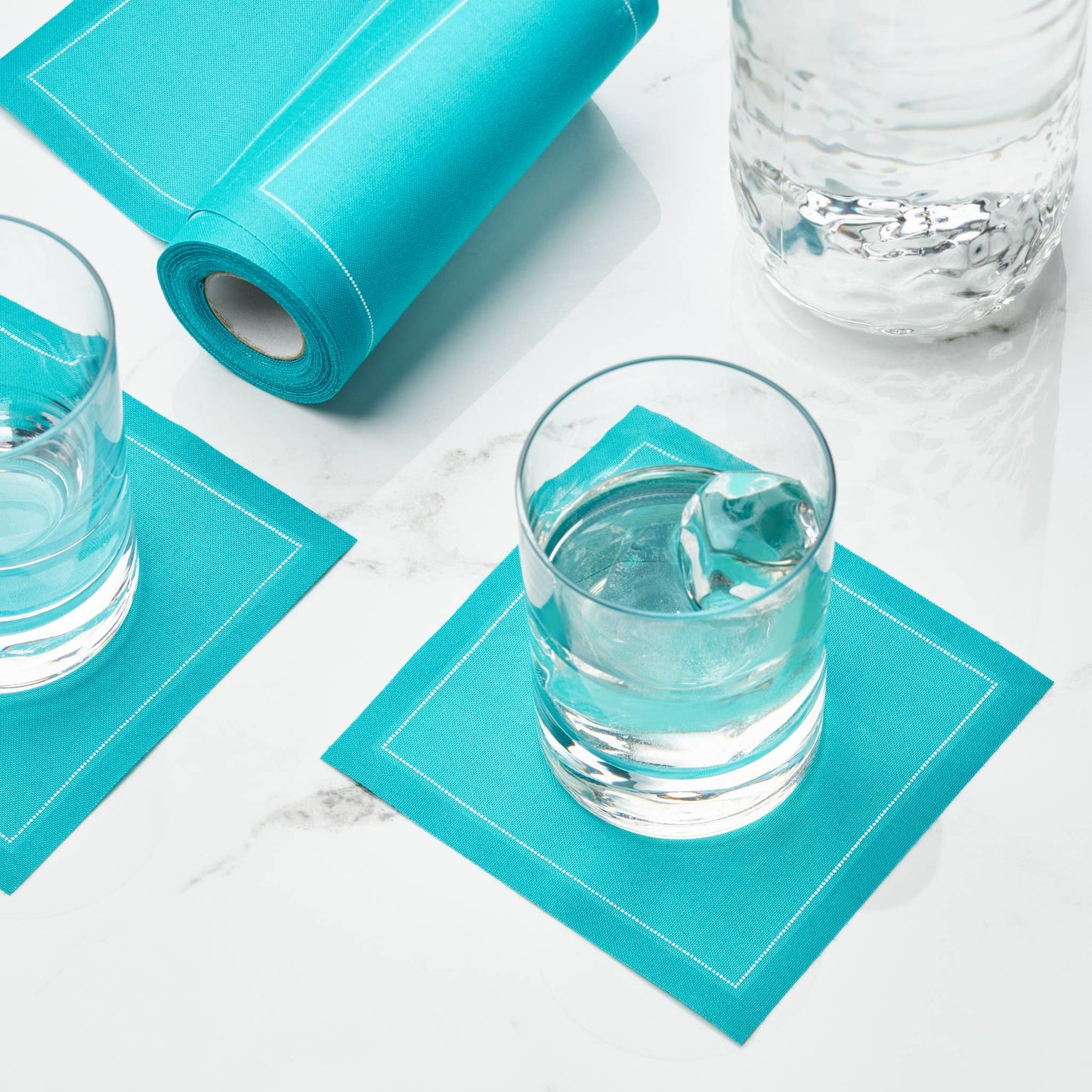 MY DRAP - Caribbean Green Cotton Cocktail Napkins 50 Units