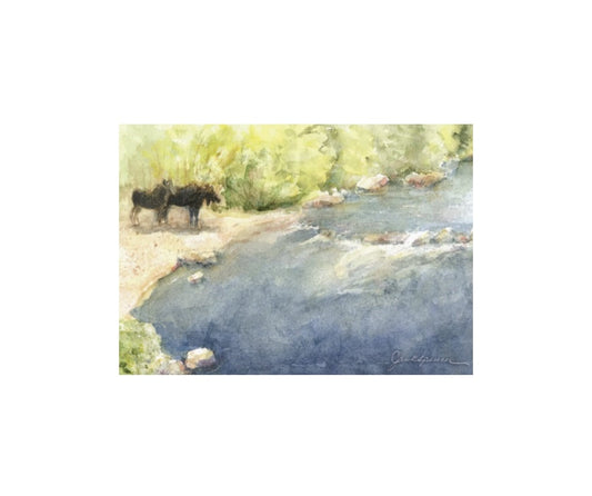 Jan Spencer - Watercolor Greeting Card - River Access