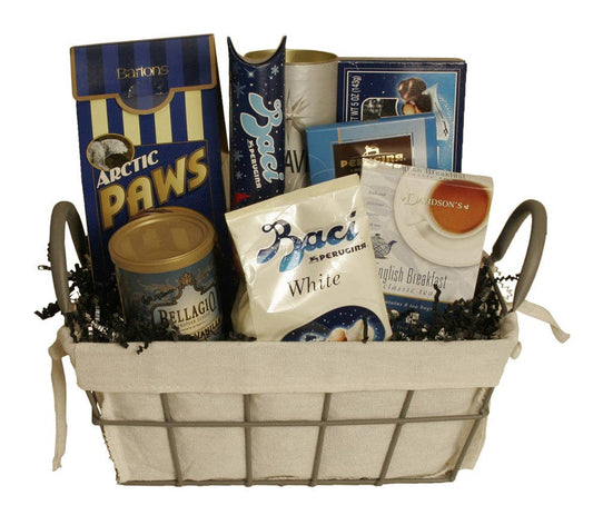 Empty Gift Basket - Wire Basket w/ Cloth Liner - Small
