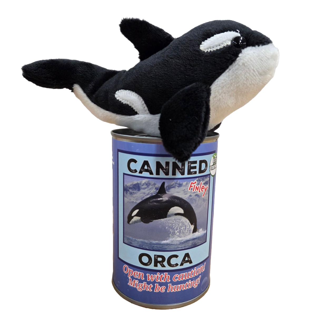 Canned Gifts - Finley The Canned Orca - Stuffed Animal