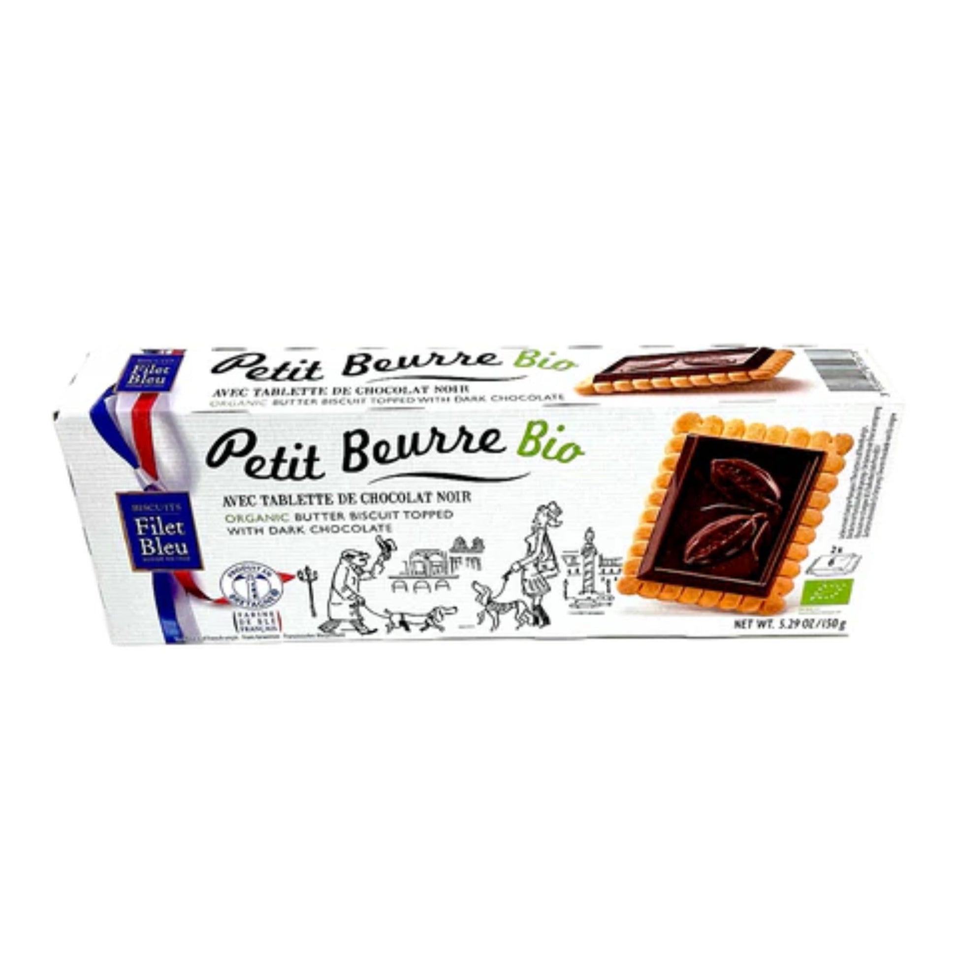 Filet Bleu - Petit Beurre Butter Biscuit W/ Dark Chocolate - 150 g