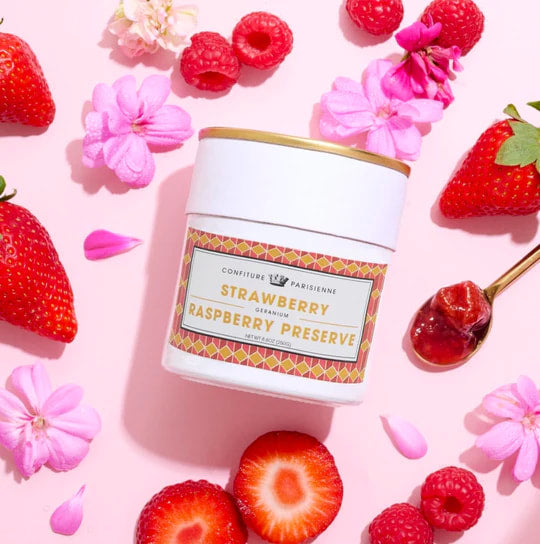 Confiture Parisienne - Strawberry, Raspberry Geranium Rose Preserves - 8.8 oz.