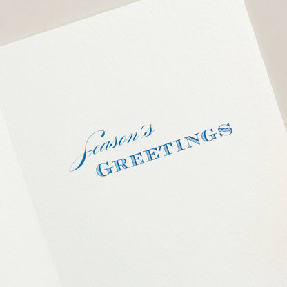 Crane - Silver Snowflake Holiday Greeting Card - 10 Notes / 10 Navy Lined Envelopes