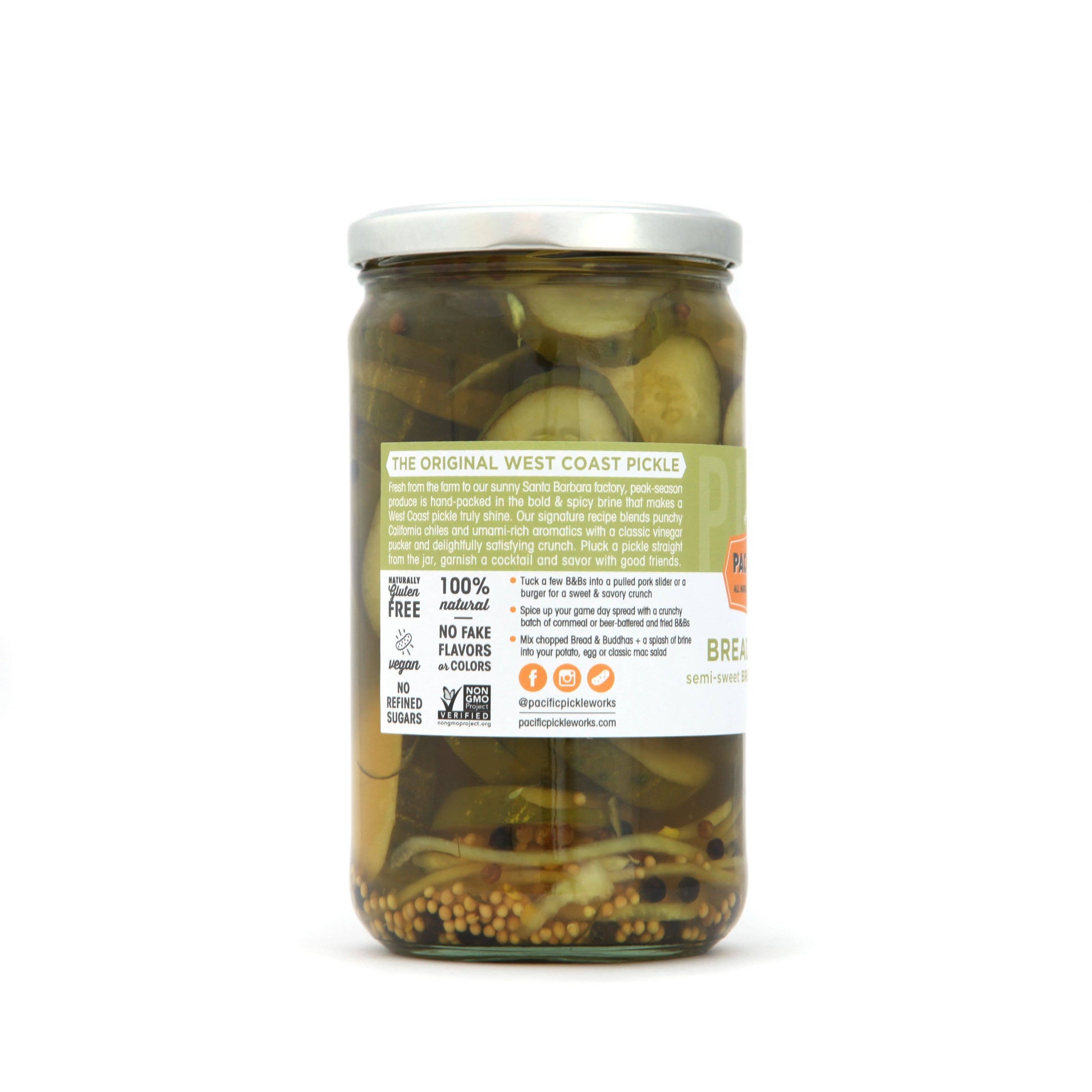 Pacific Pickle Works - Bread & Buddhas - Semi-Sweet Pickle Chips - 24 oz.