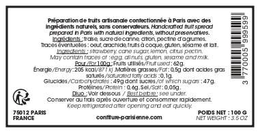 Confiture Parisienne - Strawberry Jam - 3.5 oz.