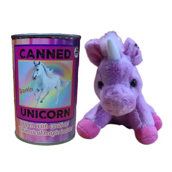 Canned Gifts - Sparkles The Canned Rainbow Unicorn - Stuffed Animal