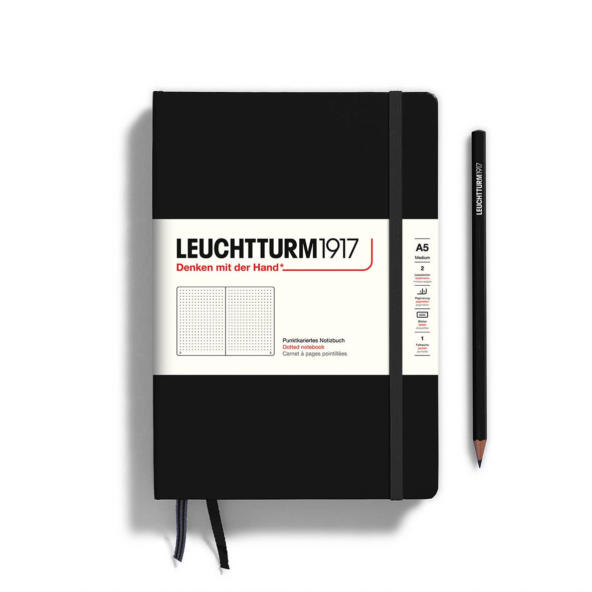 LEUCHTTURM1917 - Notebooks - Medium (A5) - Dotted, Hardcover, Black