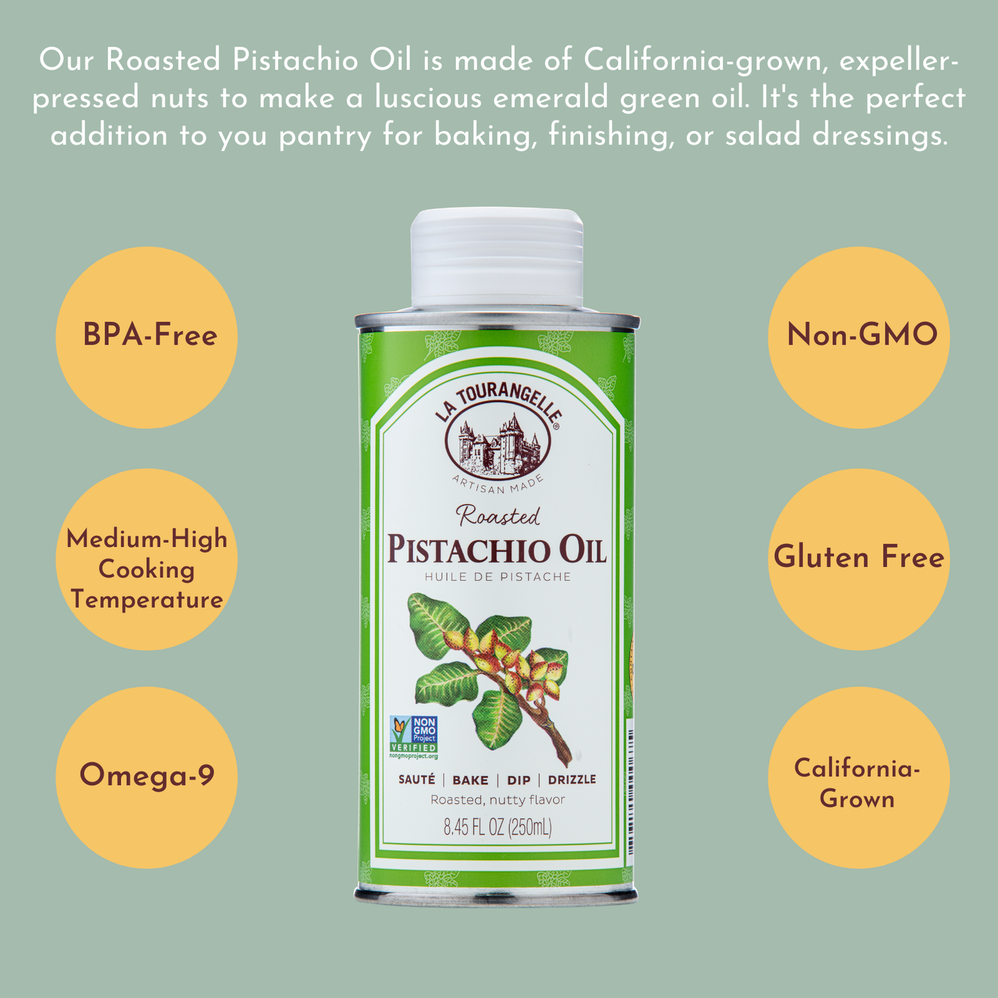 La Tourangelle - Roasted Pistachio Oil - 8.45 oz.