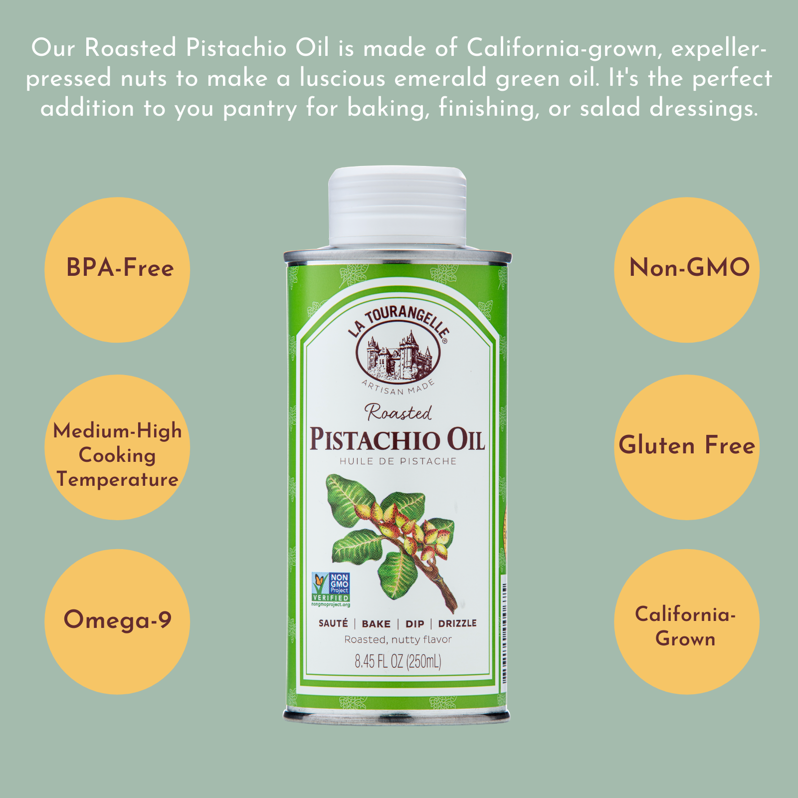 La Tourangelle - Roasted Pistachio Oil - 8.45 oz.