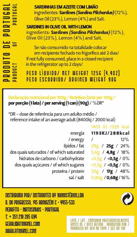 Ati Manel - Sardines In Olive Oil & Lemon - 125 g