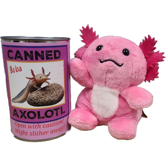 Canned Gifts - Boba The Canned Pink Axolotl - Stuffed Animal
