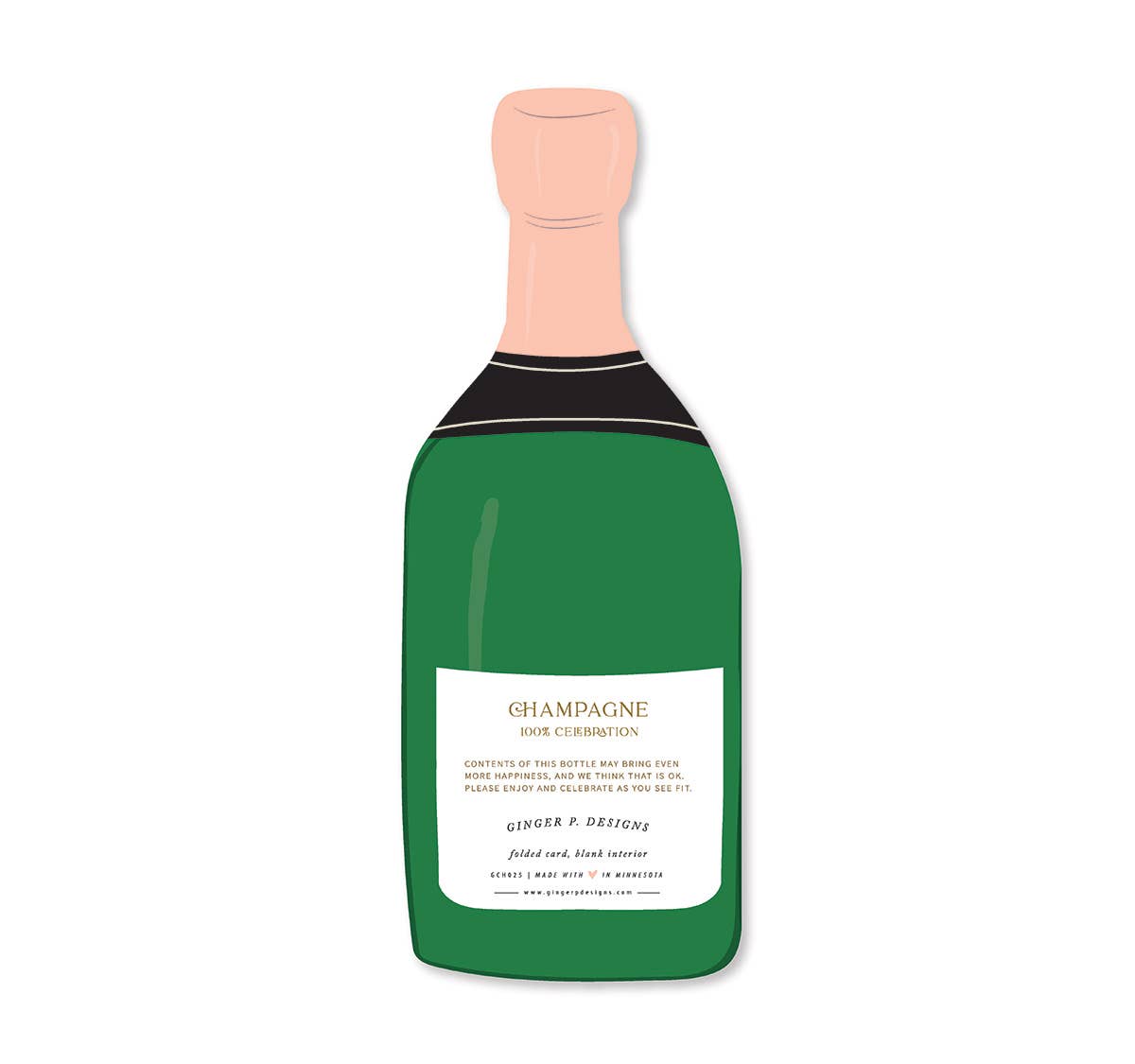 Ginger P. Designs - A Toast To You Champagne - Congratulations Greeting Card
