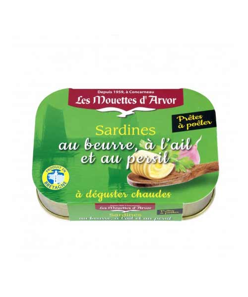 Les Mouettes d'Arvor - Sardines w/ Butter & Garlic (Persillade) - 115 g