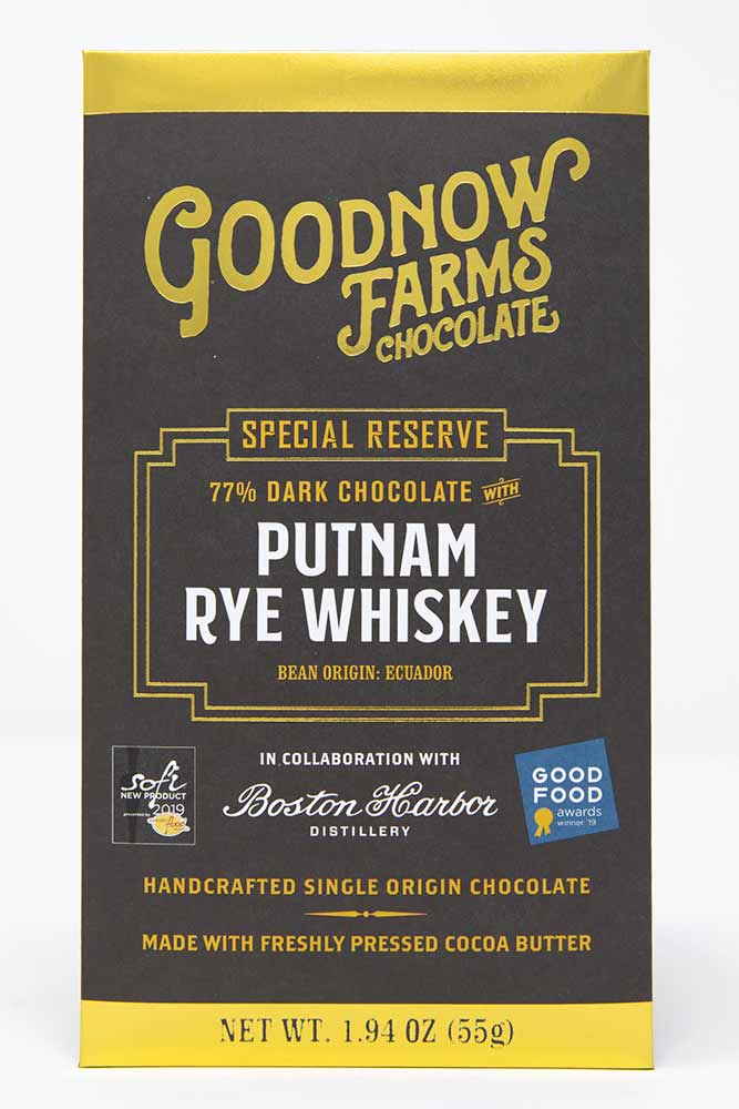 Goodnow Farms - Dark Chocolate w/ Putnam Rye Whiskey 77% - 1.94 oz.