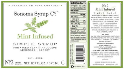 Sonoma Syrup Co. - Mint Infused Simple Syrup - 12.7 oz.